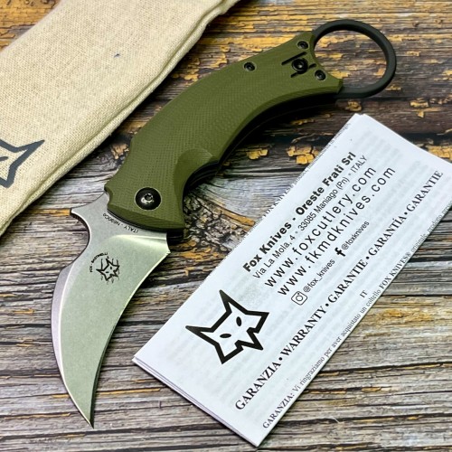 Нож складной Bastinelli Creations BAS210G Black Bird, OD Green Handle