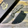 Нож Bastinelli Creations BAS233S Chopper, M390 Black Serrated Blade, Black Micarta Handle