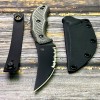 Нож Bastinelli Creations BAS233S Chopper, M390 Black Serrated Blade, Black Micarta Handle