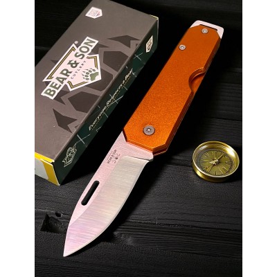Нож складной Bear & Son BC110OR Large Slip Joint, Orange Handle