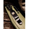 Нож складной Bear & Son BCAC2000G4BSR Katakt I, M390 Part Serrated Blade, OD Green Handle