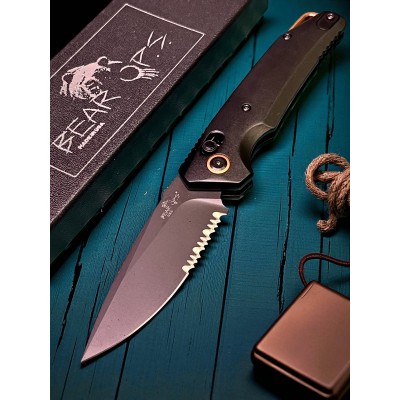 Нож складной Bear & Son BCAC2100ALBKBSR Katakt II, M390 Part Serrated Blade