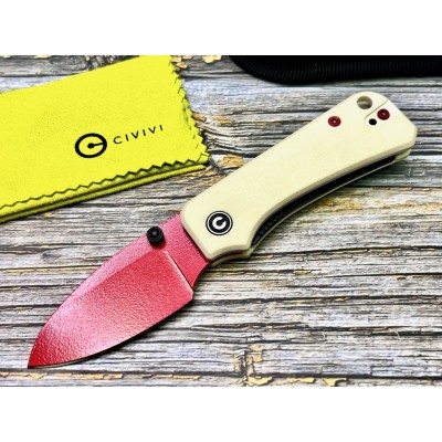 Нож складной Civivi C19068S-7 Baby Banter, Red Painted Nitro-V Blade, Ivory G10 Handle