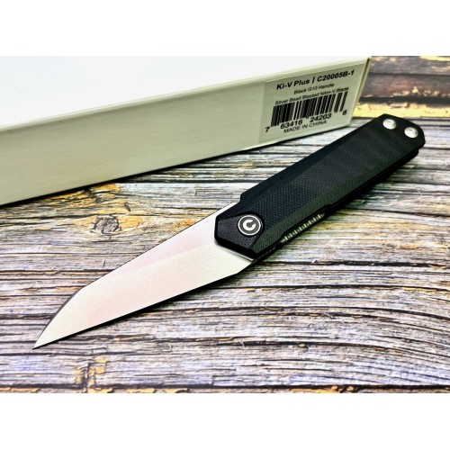 Нож складной Civivi C20005B-1 Ki-V Plus, Bead Blasted Nitro-V Blade, Black G10 Handle