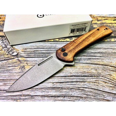 Нож складной Civivi C21006-3 Conspirator, Stonewashed Nitro-V Blade, Cuibourtia Wood Handle