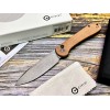 Нож складной Civivi C2103D Button Lock Elementum, Stonewashed 14C28N Blade, Brown Micarta Handle
