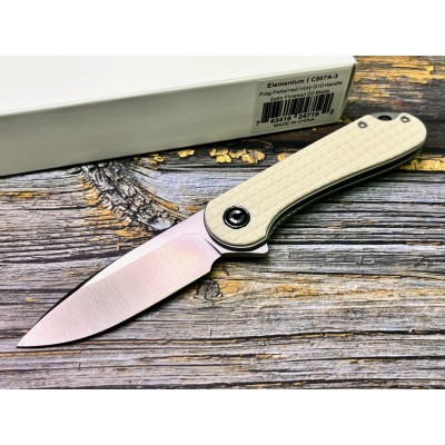 Нож складной Civivi C907A-3 Elementum, D2 Blade, Frag Patterned Ivory G10 Handle