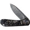 Нож складной Civivi C907C-DS1 Elementum, Damascus Blade, Shredded Carbon Fiber And Golden Shred In Clear Resin Contoured Handle