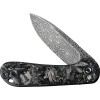 Нож складной Civivi C907C-DS2 Elementum, Black Damascus Blade, Shredded Carbon Fiber And Silvery Shred In Clear Resin Contoured Handle