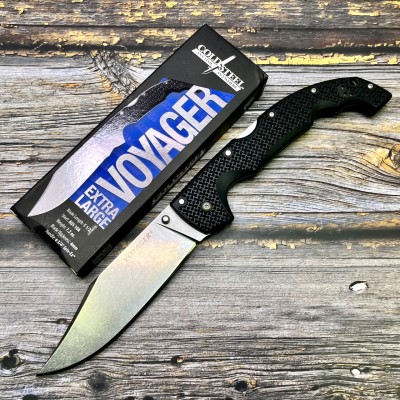 Нож складной Cold Steel Voyager XL, Aus10A StoneWashed Blade