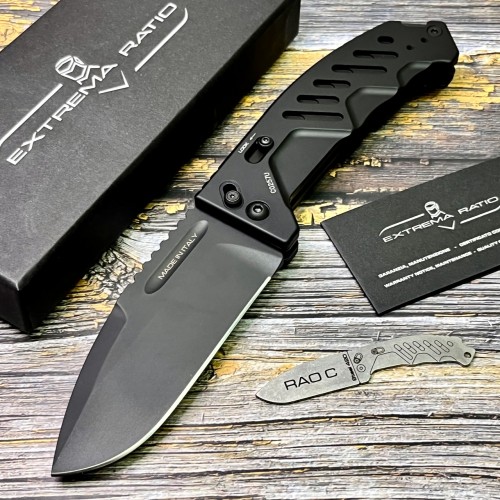 Нож складной Extrema Ratio EX0176BLK RAO C, N690 Black Blade, Black Handle