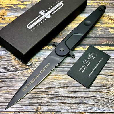 Нож складной Extrema Ratio EX0497BLK BF4, N690 Part Serrated Black Blade, Black Aluminium Handle