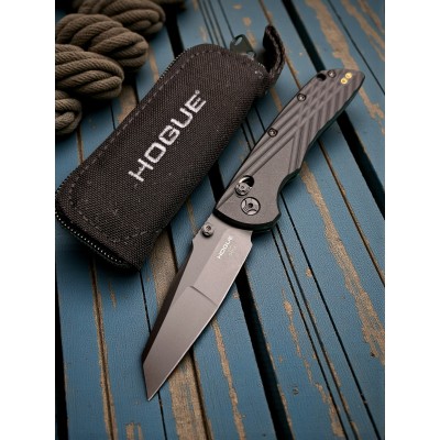 Нож складной Hogue HO24366 Deka, Black MagnaCut Wharncliffe Blade, Black Handle
