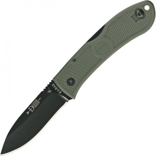 Нож складной Ka-Bar Dozier Folding Hunter, Black Blade, Foliage Green Handle