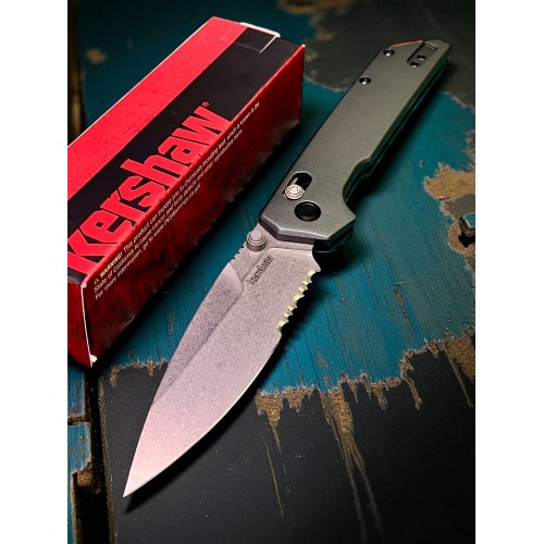 Нож складной Kershaw KS2038ST Iridium, Part Serrated  Blade, Gray Handle