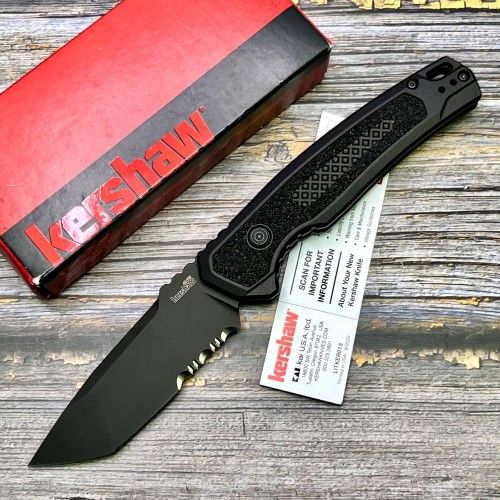 Нож складной Kershaw KS7105 Launch 16, Black Serrated Blade, Black Handle