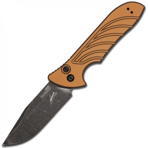 Нож складной Kershaw Launch 5, BlackWash Blade, Earth Brown  Aluminum Handle