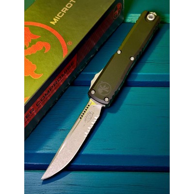 Нож складной MicroTech MCT112111AP ZBP Ultratech Gen III, Part Serrated Apocalyptic Blade, Black Handle