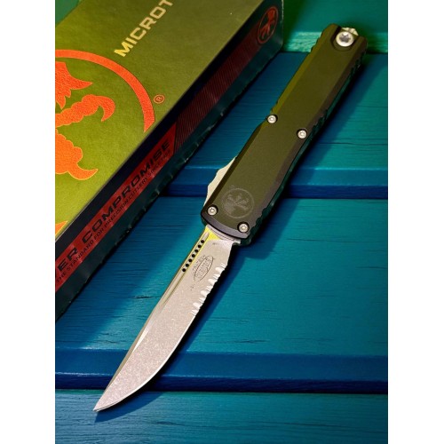 Нож складной MicroTech MCT112111AP ZBP Ultratech Gen III, Part Serrated Apocalyptic Blade, Black Handle