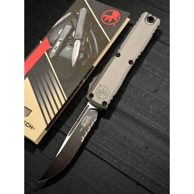 Нож складной MicroTech MCT11212NC Ultratech Gen III ZBP, Part Serrated Black Blade, Natural Clear Handle
