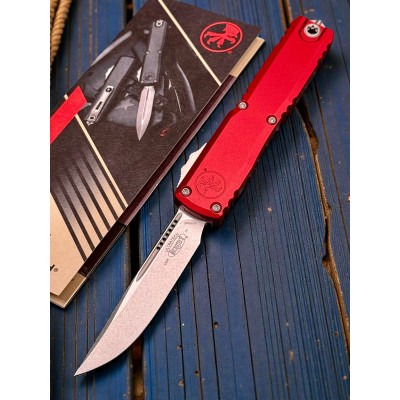 Нож складной MicroTech MCT1121410RD Ultratech Gen IV, StoneWash Blade, Red Handle