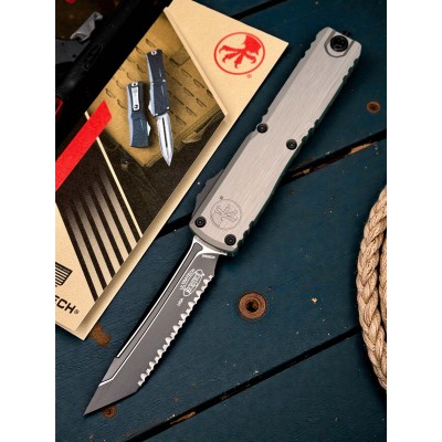 Нож складной MicroTech MCT11233NC Ultratech Gen III ZBP, Black Serrated Blade, Natural Clear Blade