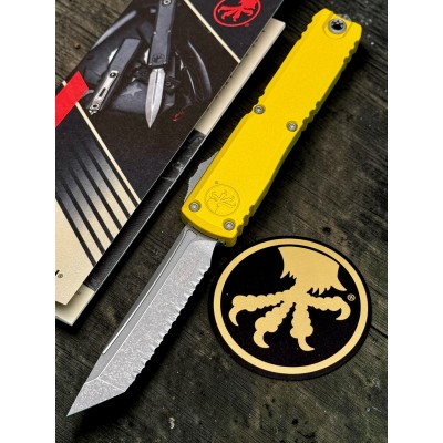 Нож складной MicroTech MCT1123412APYW Ultratech Gen IV, Apocalyptic Serrated Blade, Yellow Handle
