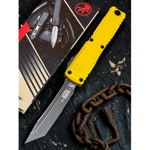 Складной нож MicroTech MCT112342YW Ultratech Gen IV, Black Part Serrated Blade, Yellow Handle Складной нож MicroTech MCT112342YW Ultratech Gen IV, Black Part Serrated Blade, Yellow Handle