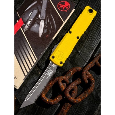 Нож складной MicroTech MCT112343YW Ultratech Gen IV, Black Serrated Blade, Yellow Handle
