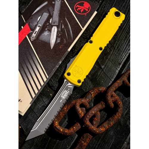 Нож складной MicroTech MCT112343YW Ultratech Gen IV, Black Serrated Blade, Yellow Handle