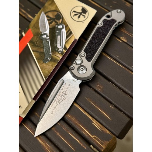 Нож складной MicroTech MCT113510NC LUDT Gen III, StoneWash Blade, Natural Clear Handle