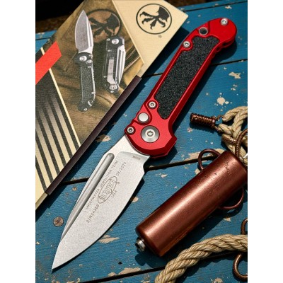 Нож складной MicroTech MCT113510RD LUDT Gen III, StoneWash Blade, Red Handle