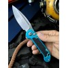 Нож складной MicroTech MCT113510TQ LUDT Gen III, M390 StoneWash Blade, Turquoise Handle