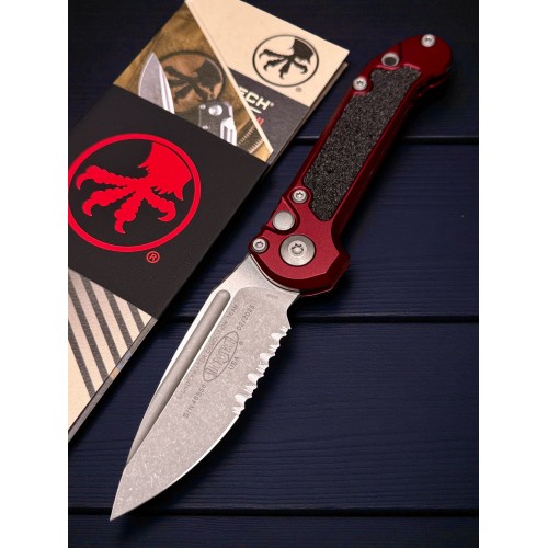 Нож складной MicroTech MCT113511APMR LUDT Gen III, Part Serrated Apocalyptic Blade, Merlot Handle