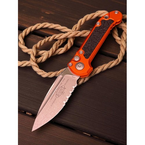 Нож складной MicroTech MCT113511APOR LUDT GenIII, Part Serrated Apocalyptic Blade, Orange Handle
