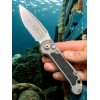 Нож складной MicroTech MCT113511NC LUDT Gen III, StoneWash Part Serrated Blade, Natural Clear Handle