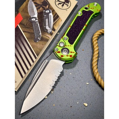 Нож складной MicroTech MCT113511Z LUDT Gen III, StoneWash Part Serrated Blade, Zombie Tech Handle