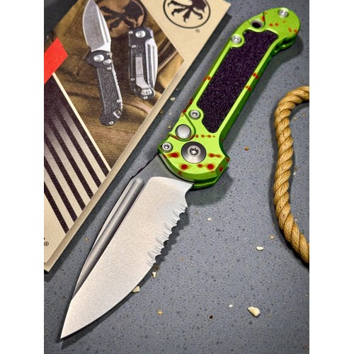 Нож складной MicroTech MCT113511Z LUDT Gen III, StoneWash Part Serrated Blade, Zombie Tech Handle