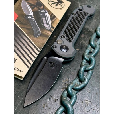 Нож складной MicroTech MCT11351DLCTNCC LUDT GenIII, Signature Series, DLC Blade, Natural Clear Handle, Carbon Fiber Inlay