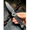 Нож складной MicroTech MCT11351DLCTNCC LUDT GenIII, Signature Series, DLC Blade, Natural Clear Handle, Carbon Fiber Inlay