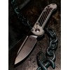 Нож складной MicroTech MCT11351DLCTNCC LUDT GenIII, Signature Series, DLC Blade, Natural Clear Handle, Carbon Fiber Inlay