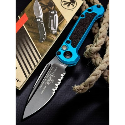 Нож складной MicroTech MCT11352TQ LUDT Gen III, Black Part Serrated Blade, Terquoise Handle