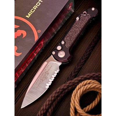 Нож складной MicroTech MCT11355 Auto LUDT Gen III, Part Serrated Satin Blade, Black Handle