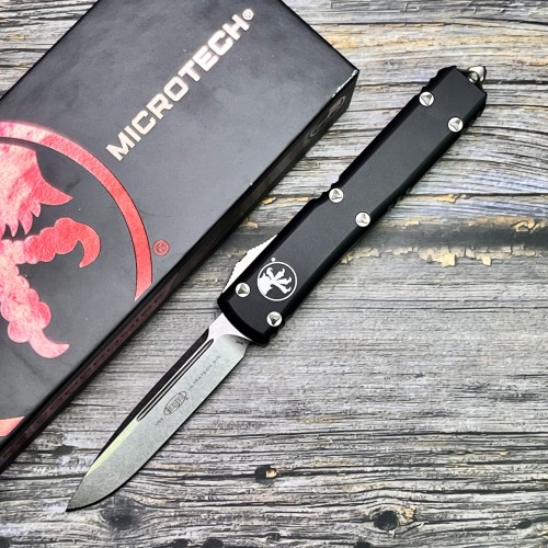 Нож складной MicroTech MCT12110 Ultratech, M390 Blade, Black Handle