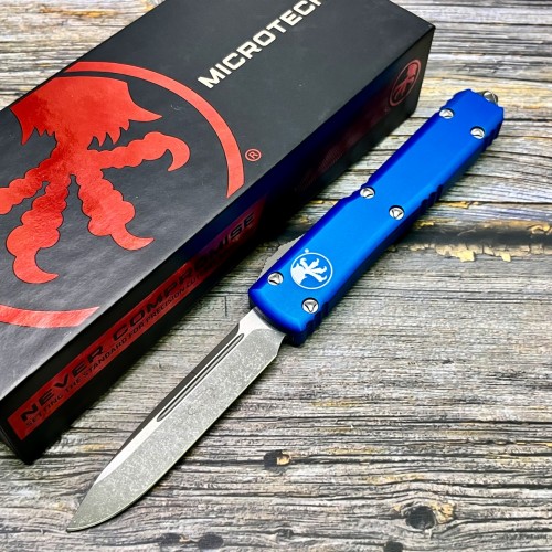 Нож складной MicroTech MCT12110APBL Ultratech, M390 Apocalyptic Blade, Blue Handle