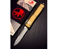 Нож складной MicroTech MCT12111APTA Ultratech, Apocalyptic Part Serrated Blade, Tan Handle