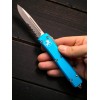 Нож складной MicroTech MCT12111APTQ Ultratech, Apocalyptic Part Serrated Blade, Turquoise Handle