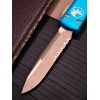 Нож складной MicroTech MCT12111APTQ Ultratech, Apocalyptic Part Serrated Blade, Turquoise Handle