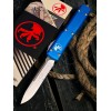 Нож складной MicroTech MCT12111BL Ultratech, PartSerrated StoneWash Blade, Blue Handle Нож складной MicroTech MCT12111BL Ultratech, PartSerrated StoneWash Blade, Blue Handle
