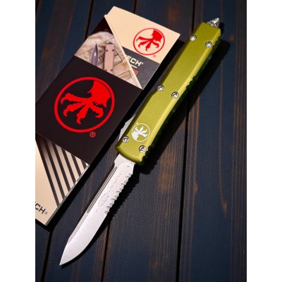 Нож складной MicroTech MCT12111OD Ultratech, Stonewash PartSerrated Blade, OD Green Handle Нож складной MicroTech MCT12111OD Ultratech, Stonewash PartSerrated Blade, OD Green Handle